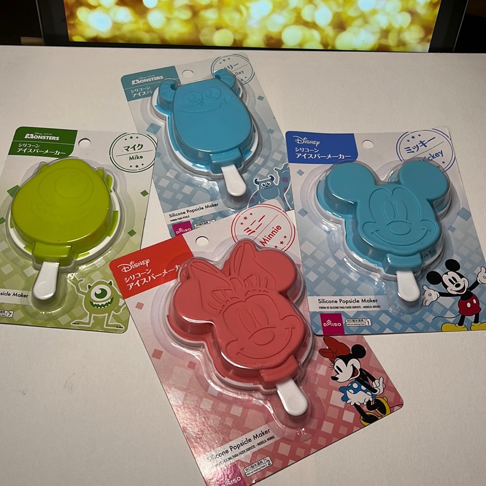 Disney | 4 Pc Silicone Popsicle Molds | Minnie | Mickey | Mike Wasoski | Sulley